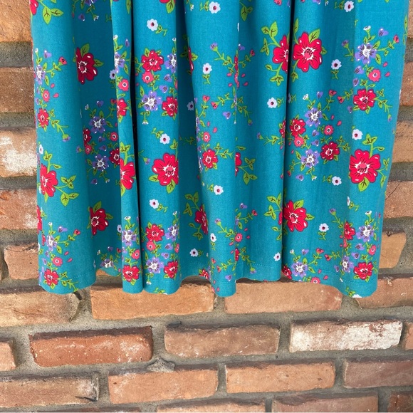 Lindy Bop Lana Teal Floral Party Dress NWT Rockabilly Size 6 - Picture 10 of 13